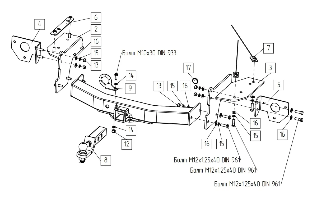 Фаркоп TowRus для GAC GS8 2021- Арт. 109182 109182 в Барнаул