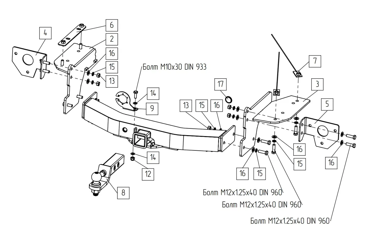 Фаркоп TowRus для GAC GS8 2021- Арт. 109183 109183 в Барнаул