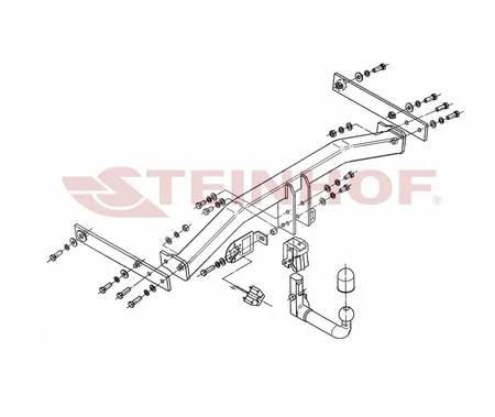 Фаркоп Steinhof для Volkswagen Tiguan 2007-2015 V-129 в Барнаул