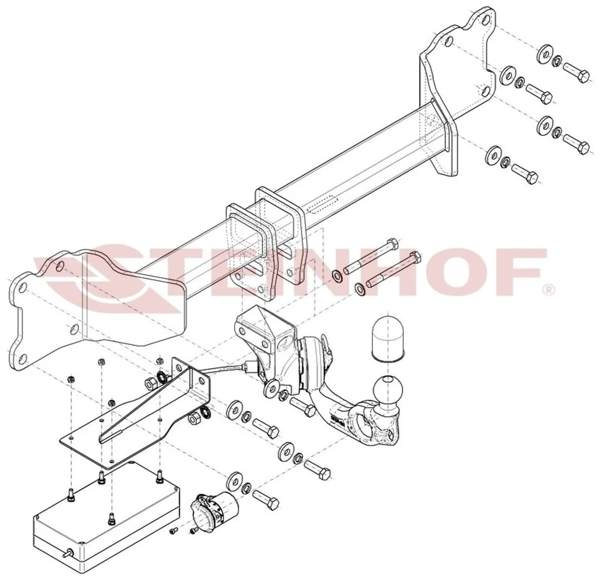 Фаркоп Steinhof для Audi Q7 2015-2020 A-127 в Барнаул Фаркоп Steinhof для Audi Q7 2015-2020 A-127 в Барнаул