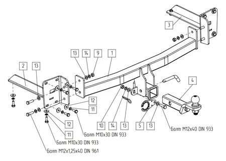 Фаркоп TowRus для Volkswagen Teramont 2022-2026 269092 в Барнаул