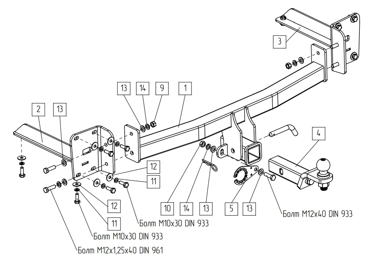 Фаркоп TowRus для Volkswagen Teramont 2022- 269092 в Барнаул Фаркоп TowRus для Volkswagen Teramont 2022- 269092 в Барнаул