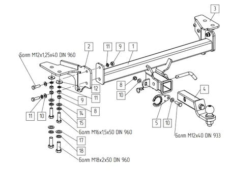 Фаркоп TowRus для Haval Dargo 2022- 129299 в Барнаул