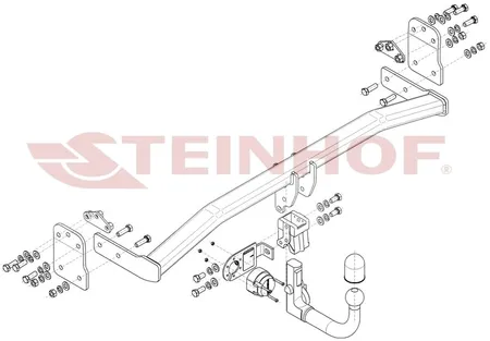 Фаркоп Steinhof для Hyundai Kona 2017-2023, (кроме N-Line и ADBlue) H-266 в Барнаул